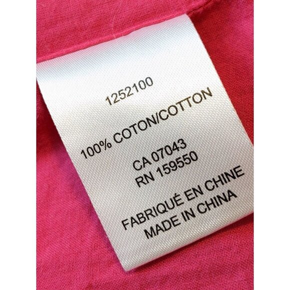 C C California Maxi Dress Sundress Large Smocked Tiered Cotton Pink Red Floral - Picture 8 of 9